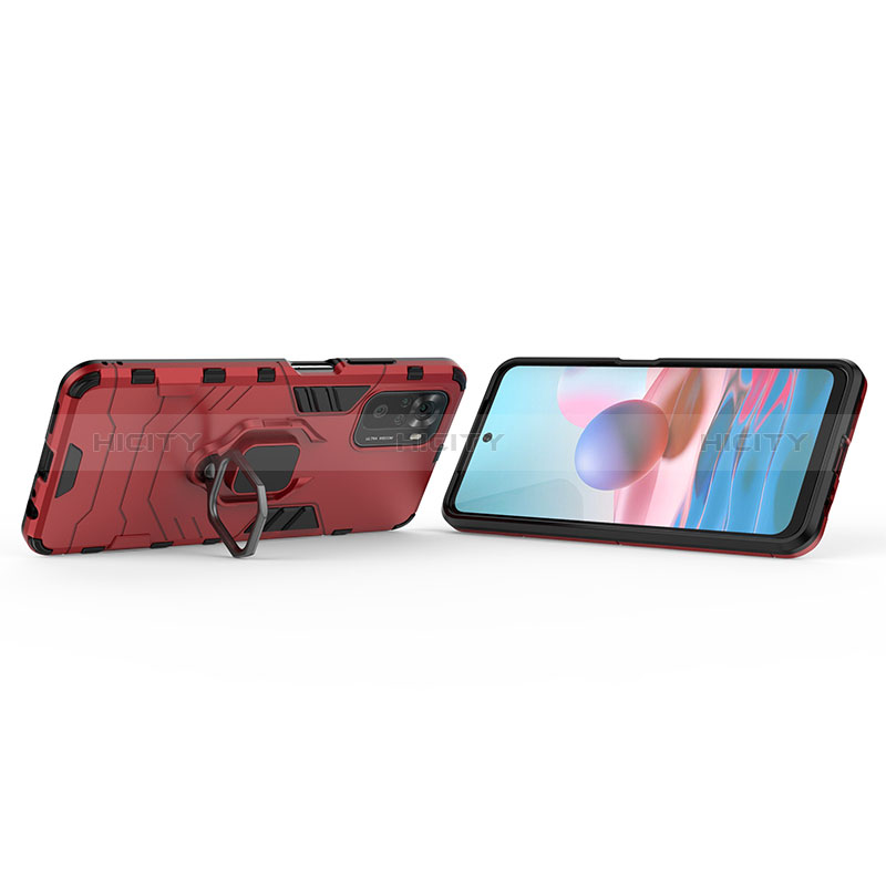 Coque Contour Silicone et Plastique Housse Etui Mat avec Magnetique Support Bague Anneau KC1 pour Xiaomi Poco M5S Plus