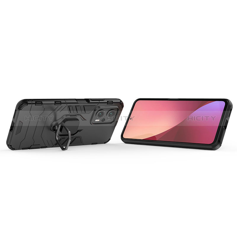 Coque Contour Silicone et Plastique Housse Etui Mat avec Magnetique Support Bague Anneau KC1 pour Xiaomi Poco X4 GT 5G Plus