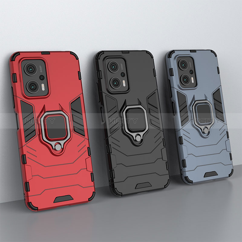 Coque Contour Silicone et Plastique Housse Etui Mat avec Magnetique Support Bague Anneau KC1 pour Xiaomi Poco X4 GT 5G Plus