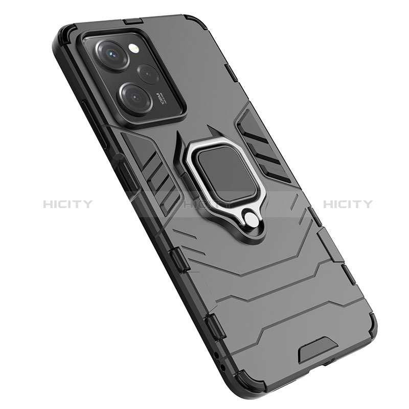 Coque Contour Silicone et Plastique Housse Etui Mat avec Magnetique Support Bague Anneau KC1 pour Xiaomi Poco X5 Pro 5G Plus