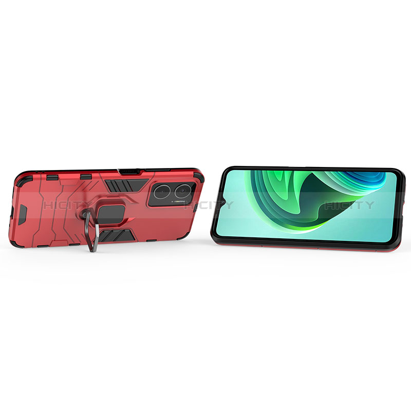 Coque Contour Silicone et Plastique Housse Etui Mat avec Magnetique Support Bague Anneau KC1 pour Xiaomi Redmi 10 5G Plus