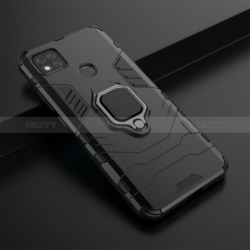 Coque Contour Silicone et Plastique Housse Etui Mat avec Magnetique Support Bague Anneau KC1 pour Xiaomi Redmi 10A 4G Plus