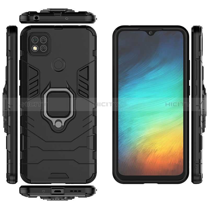 Coque Contour Silicone et Plastique Housse Etui Mat avec Magnetique Support Bague Anneau KC1 pour Xiaomi Redmi 10A 4G Plus