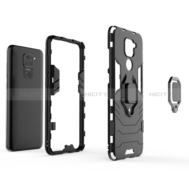 Coque Contour Silicone et Plastique Housse Etui Mat avec Magnetique Support Bague Anneau KC1 pour Xiaomi Redmi 10X 4G Plus