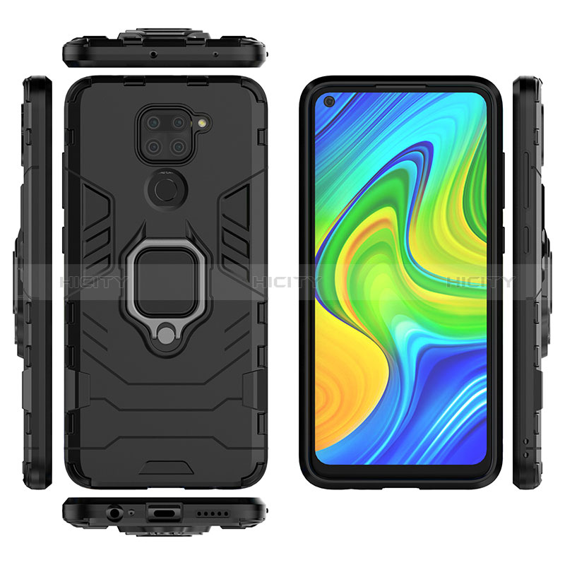 Coque Contour Silicone et Plastique Housse Etui Mat avec Magnetique Support Bague Anneau KC1 pour Xiaomi Redmi 10X 4G Plus