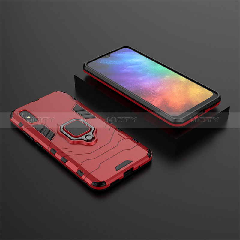 Coque Contour Silicone et Plastique Housse Etui Mat avec Magnetique Support Bague Anneau KC1 pour Xiaomi Redmi 9A Plus