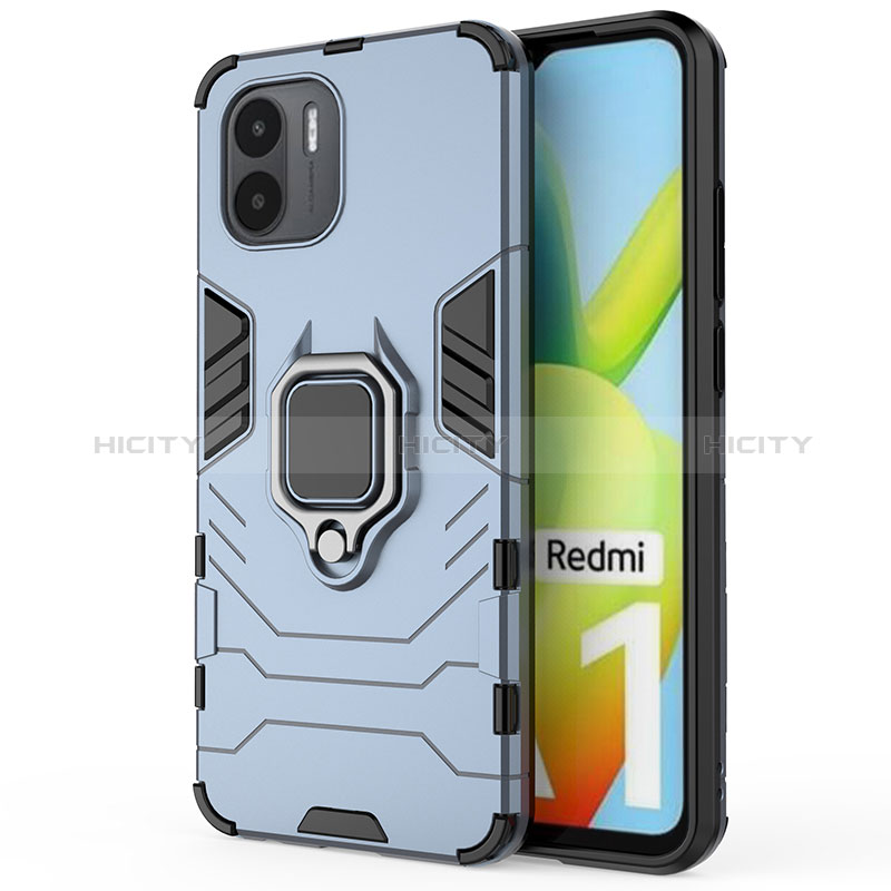 Coque Contour Silicone et Plastique Housse Etui Mat avec Magnetique Support Bague Anneau KC1 pour Xiaomi Redmi A2 Plus