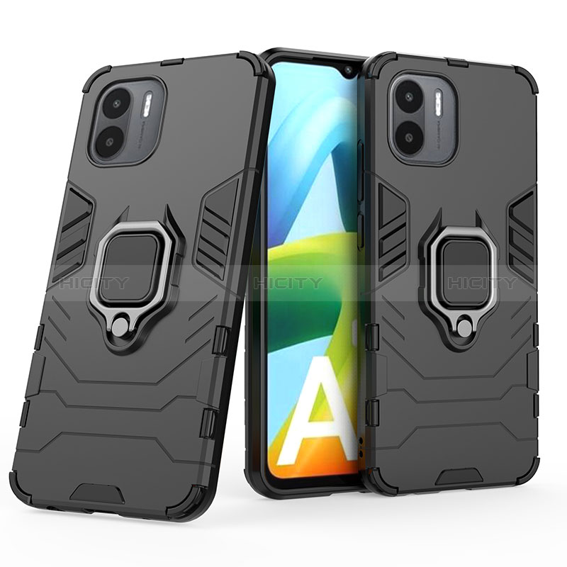 Coque Contour Silicone et Plastique Housse Etui Mat avec Magnetique Support Bague Anneau KC1 pour Xiaomi Redmi A2 Plus