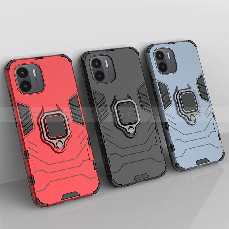 Coque Contour Silicone et Plastique Housse Etui Mat avec Magnetique Support Bague Anneau KC1 pour Xiaomi Redmi A2 Plus Plus