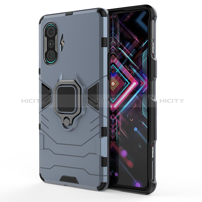 Coque Contour Silicone et Plastique Housse Etui Mat avec Magnetique Support Bague Anneau KC1 pour Xiaomi Redmi K40 Gaming 5G Plus