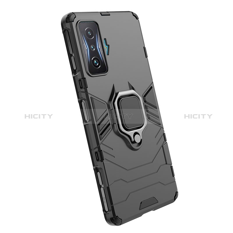 Coque Contour Silicone et Plastique Housse Etui Mat avec Magnetique Support Bague Anneau KC1 pour Xiaomi Redmi K50 Gaming AMG F1 5G Plus