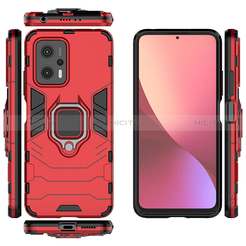 Coque Contour Silicone et Plastique Housse Etui Mat avec Magnetique Support Bague Anneau KC1 pour Xiaomi Redmi K50i 5G Plus