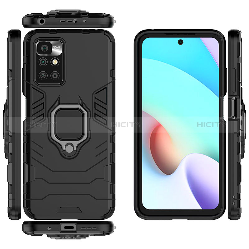 Coque Contour Silicone et Plastique Housse Etui Mat avec Magnetique Support Bague Anneau KC1 pour Xiaomi Redmi Note 11 4G (2021) Plus