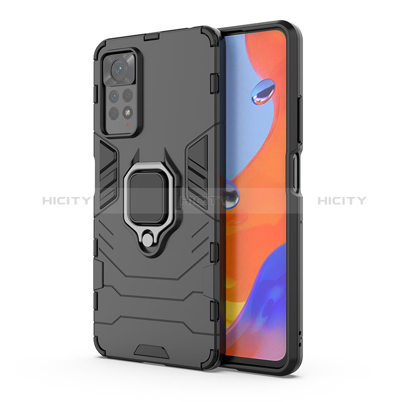 Coque Contour Silicone et Plastique Housse Etui Mat avec Magnetique Support Bague Anneau KC1 pour Xiaomi Redmi Note 11 Pro 4G Plus