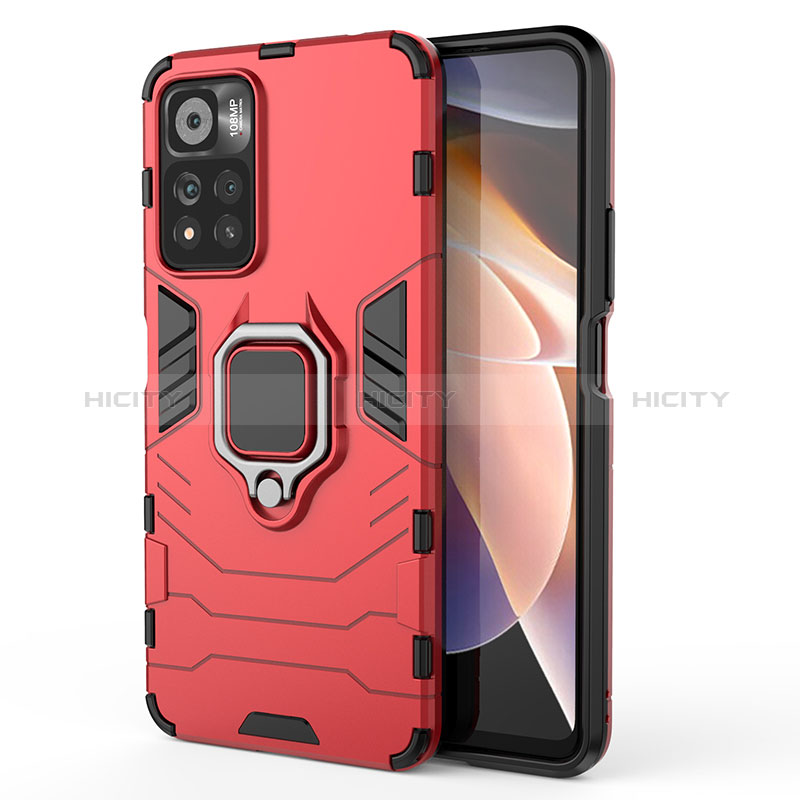 Coque Contour Silicone et Plastique Housse Etui Mat avec Magnetique Support Bague Anneau KC1 pour Xiaomi Redmi Note 11 Pro+ Plus 5G Plus