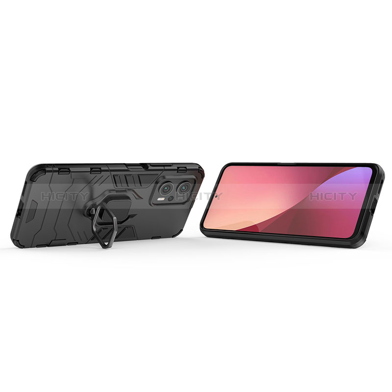 Coque Contour Silicone et Plastique Housse Etui Mat avec Magnetique Support Bague Anneau KC1 pour Xiaomi Redmi Note 11T Pro 5G Plus