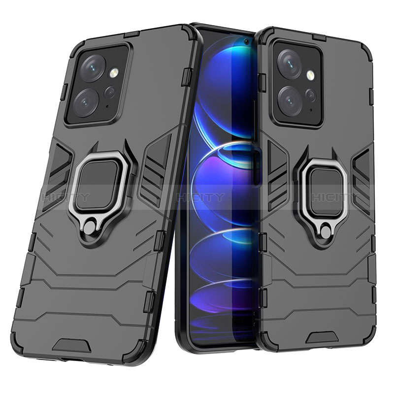 Coque Contour Silicone et Plastique Housse Etui Mat avec Magnetique Support Bague Anneau KC1 pour Xiaomi Redmi Note 12 4G Plus