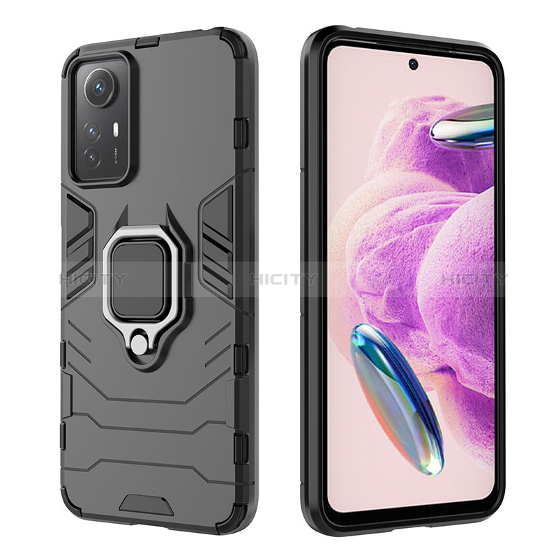 Coque Contour Silicone et Plastique Housse Etui Mat avec Magnetique Support Bague Anneau KC1 pour Xiaomi Redmi Note 12S Plus