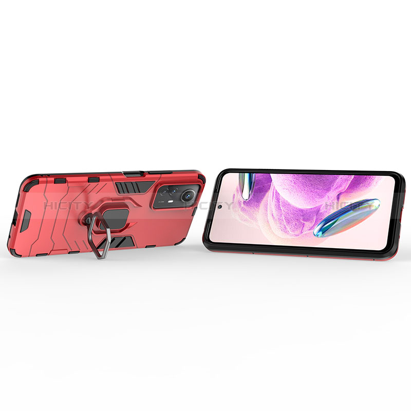 Coque Contour Silicone et Plastique Housse Etui Mat avec Magnetique Support Bague Anneau KC1 pour Xiaomi Redmi Note 12S Plus