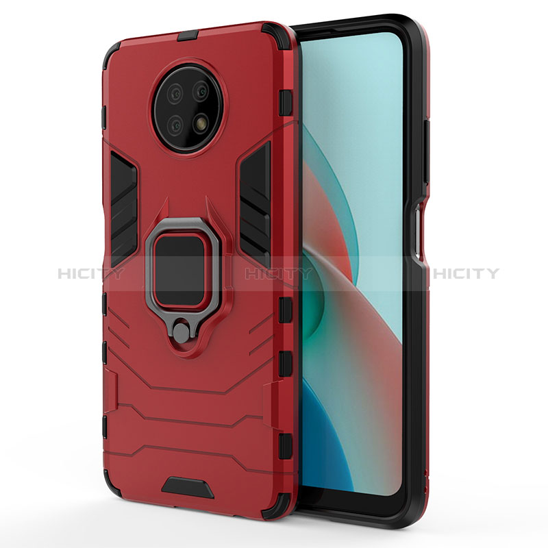 Coque Contour Silicone et Plastique Housse Etui Mat avec Magnetique Support Bague Anneau KC1 pour Xiaomi Redmi Note 9 5G Plus