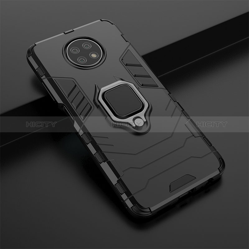 Coque Contour Silicone et Plastique Housse Etui Mat avec Magnetique Support Bague Anneau KC1 pour Xiaomi Redmi Note 9 5G Plus