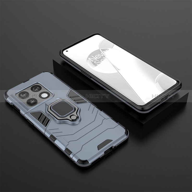 Coque Contour Silicone et Plastique Housse Etui Mat avec Magnetique Support Bague Anneau KC2 pour OnePlus 10 Pro 5G Plus