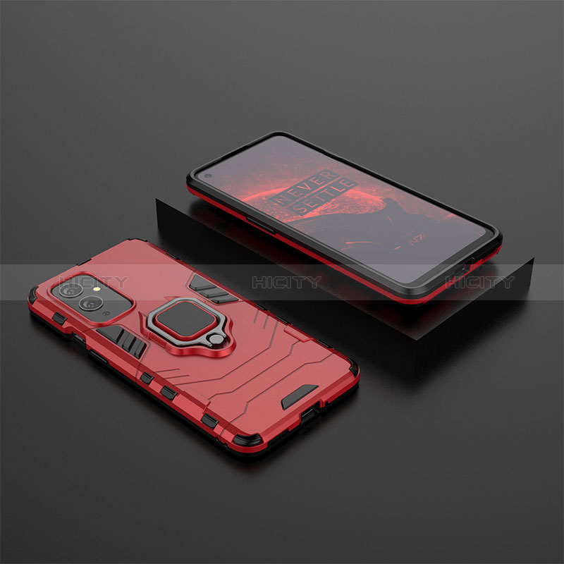 Coque Contour Silicone et Plastique Housse Etui Mat avec Magnetique Support Bague Anneau KC2 pour OnePlus 9 5G Plus