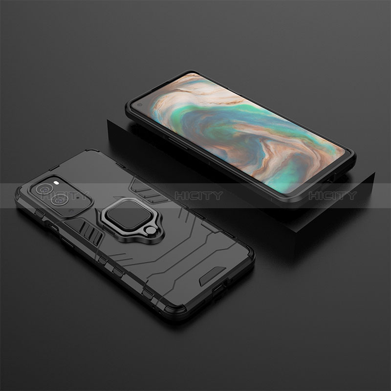 Coque Contour Silicone et Plastique Housse Etui Mat avec Magnetique Support Bague Anneau KC2 pour OnePlus 9 Pro 5G Plus