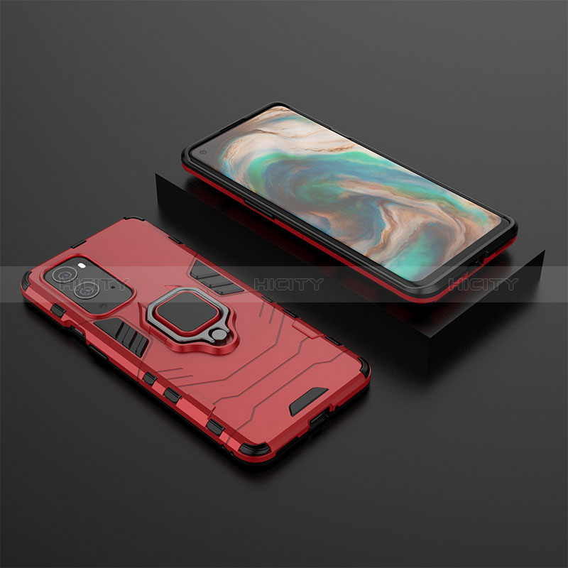 Coque Contour Silicone et Plastique Housse Etui Mat avec Magnetique Support Bague Anneau KC2 pour OnePlus 9 Pro 5G Plus