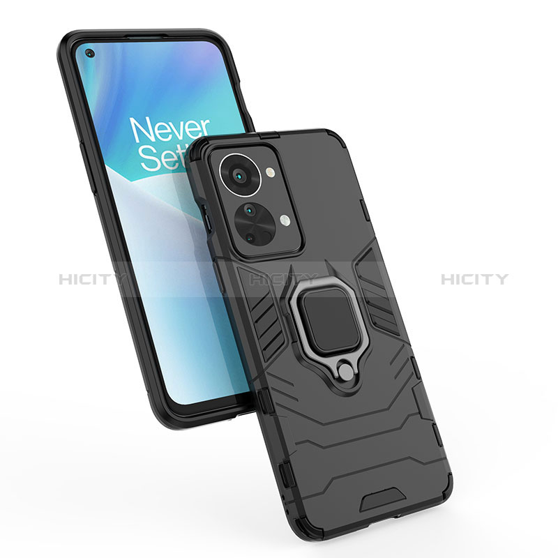 Coque Contour Silicone et Plastique Housse Etui Mat avec Magnetique Support Bague Anneau KC2 pour OnePlus Nord 2T 5G Plus