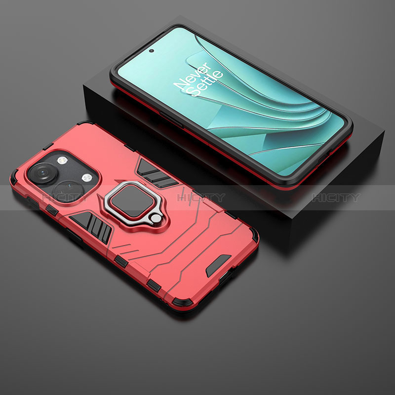 Coque Contour Silicone et Plastique Housse Etui Mat avec Magnetique Support Bague Anneau KC2 pour OnePlus Nord 3 5G Plus