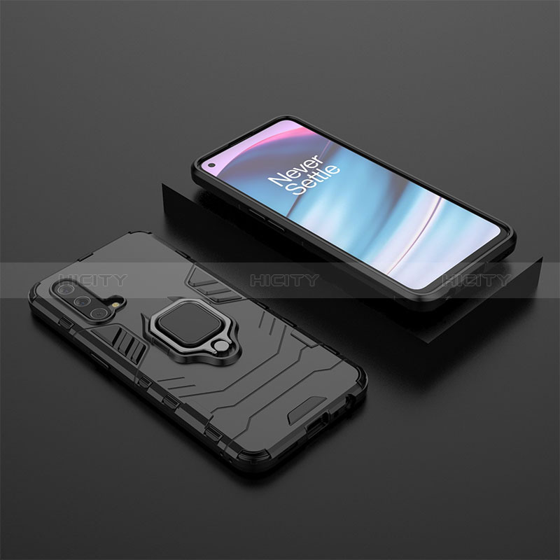 Coque Contour Silicone et Plastique Housse Etui Mat avec Magnetique Support Bague Anneau KC2 pour OnePlus Nord CE 5G Plus