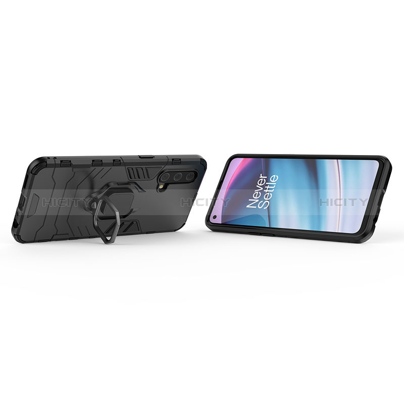 Coque Contour Silicone et Plastique Housse Etui Mat avec Magnetique Support Bague Anneau KC2 pour OnePlus Nord CE 5G Plus