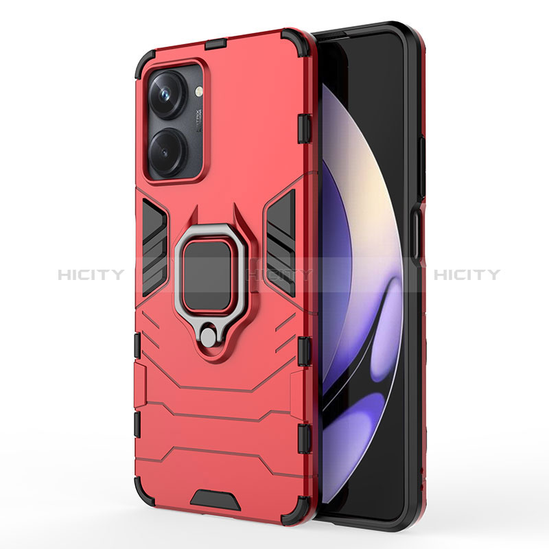 Coque Contour Silicone et Plastique Housse Etui Mat avec Magnetique Support Bague Anneau KC2 pour Realme 10 Pro 5G Plus