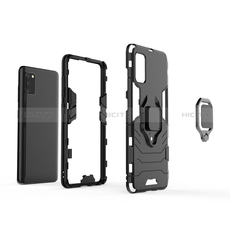 Coque Contour Silicone et Plastique Housse Etui Mat avec Magnetique Support Bague Anneau KC2 pour Samsung Galaxy A41 Plus