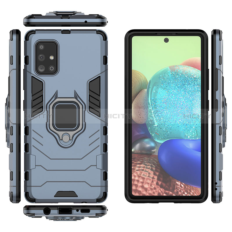 Coque Contour Silicone et Plastique Housse Etui Mat avec Magnetique Support Bague Anneau KC2 pour Samsung Galaxy A71 5G Plus