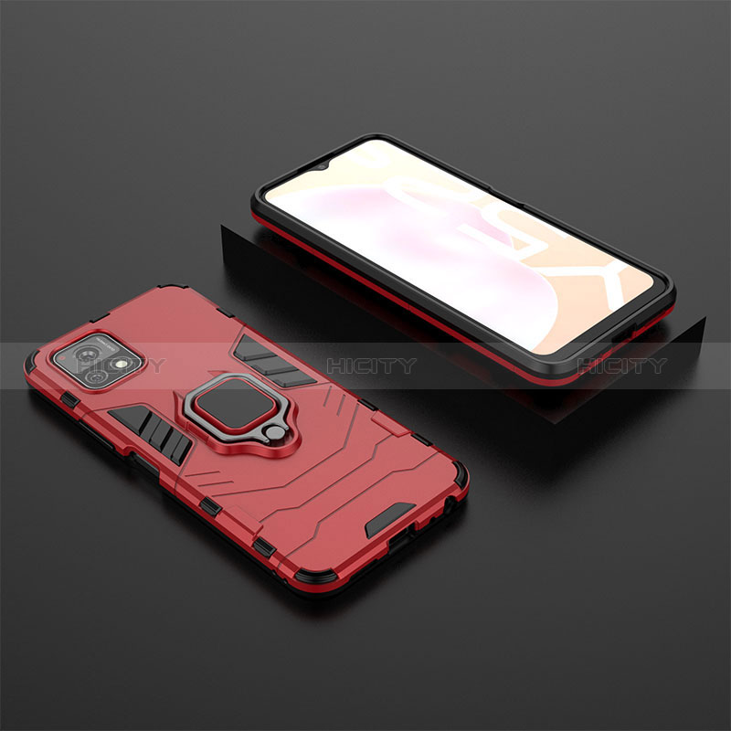 Coque Contour Silicone et Plastique Housse Etui Mat avec Magnetique Support Bague Anneau KC2 pour Vivo Y31s 5G Plus