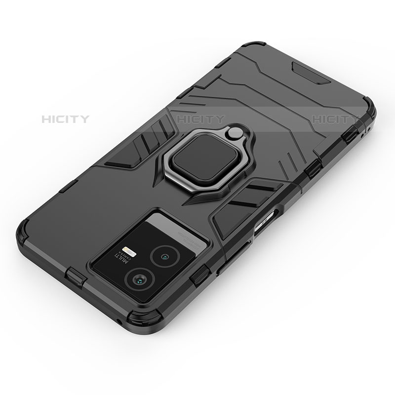 Coque Contour Silicone et Plastique Housse Etui Mat avec Magnetique Support Bague Anneau KC2 pour Vivo Y73t Plus