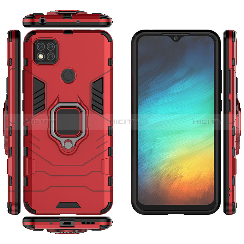 Coque Contour Silicone et Plastique Housse Etui Mat avec Magnetique Support Bague Anneau KC2 pour Xiaomi POCO C31 Plus