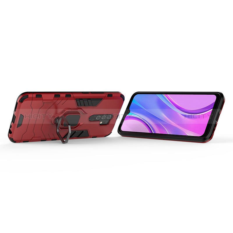 Coque Contour Silicone et Plastique Housse Etui Mat avec Magnetique Support Bague Anneau KC2 pour Xiaomi Poco M2 Plus