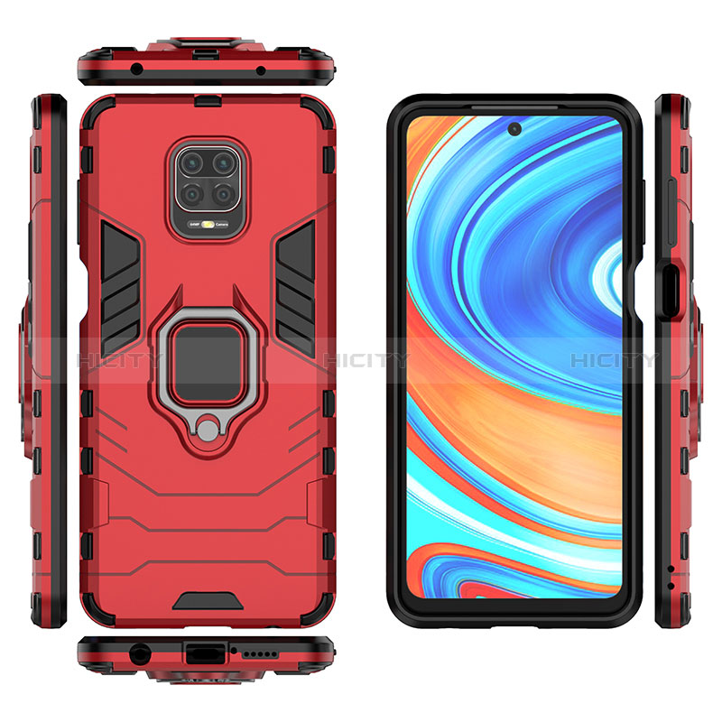 Coque Contour Silicone et Plastique Housse Etui Mat avec Magnetique Support Bague Anneau KC2 pour Xiaomi Poco M2 Pro Plus