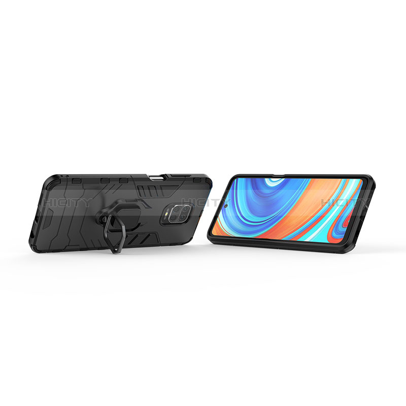 Coque Contour Silicone et Plastique Housse Etui Mat avec Magnetique Support Bague Anneau KC2 pour Xiaomi Poco M2 Pro Plus