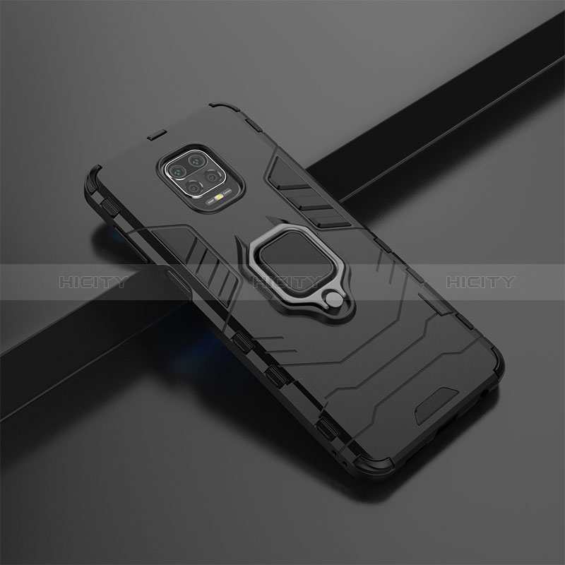 Coque Contour Silicone et Plastique Housse Etui Mat avec Magnetique Support Bague Anneau KC2 pour Xiaomi Poco M2 Pro Plus