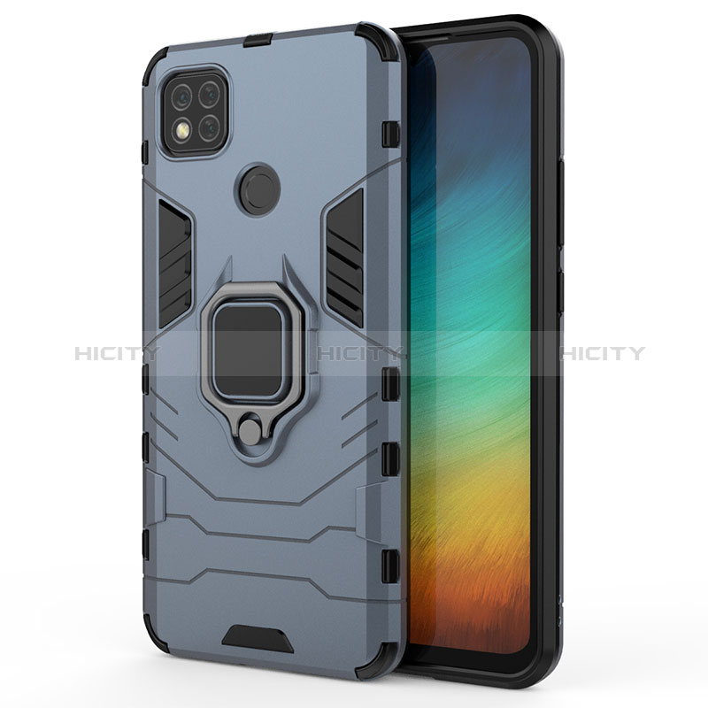 Coque Contour Silicone et Plastique Housse Etui Mat avec Magnetique Support Bague Anneau KC2 pour Xiaomi Redmi 9 Activ Plus