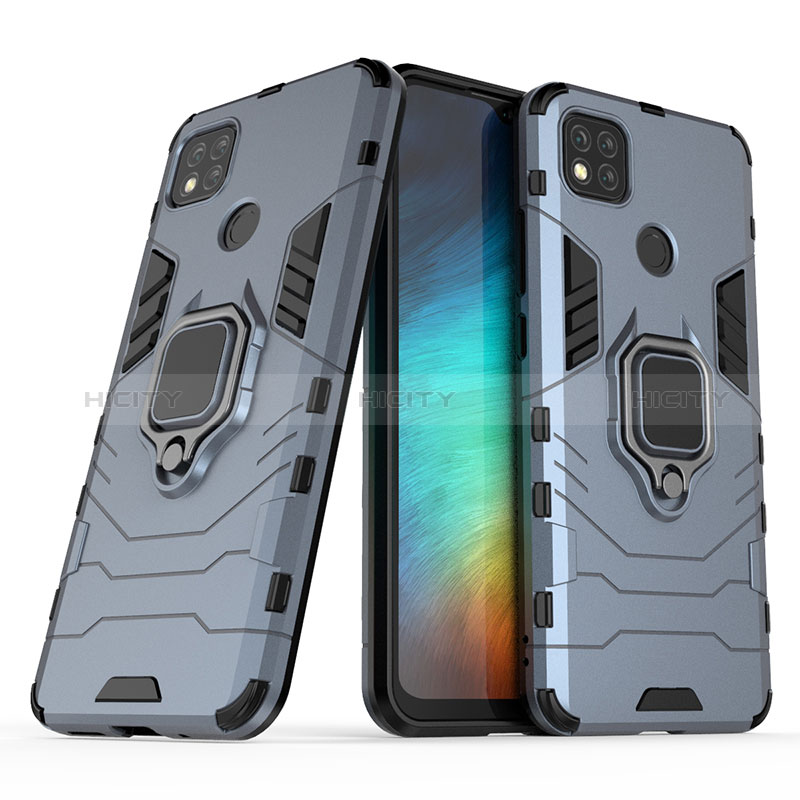 Coque Contour Silicone et Plastique Housse Etui Mat avec Magnetique Support Bague Anneau KC2 pour Xiaomi Redmi 9 Activ Plus