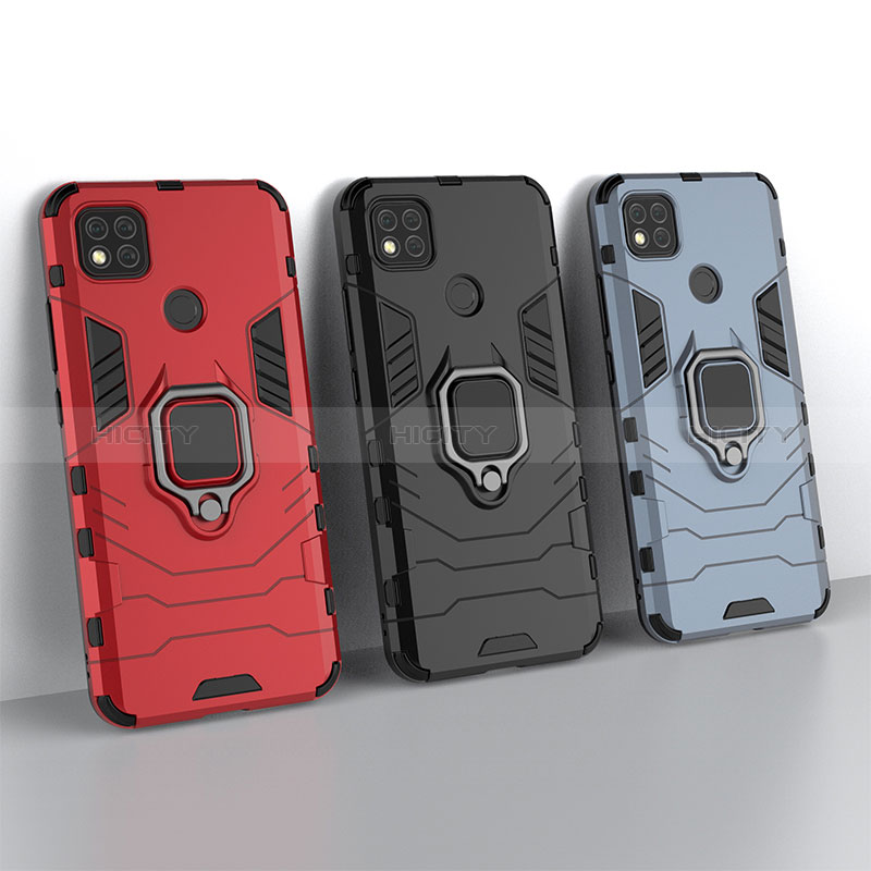 Coque Contour Silicone et Plastique Housse Etui Mat avec Magnetique Support Bague Anneau KC2 pour Xiaomi Redmi 9 Activ Plus