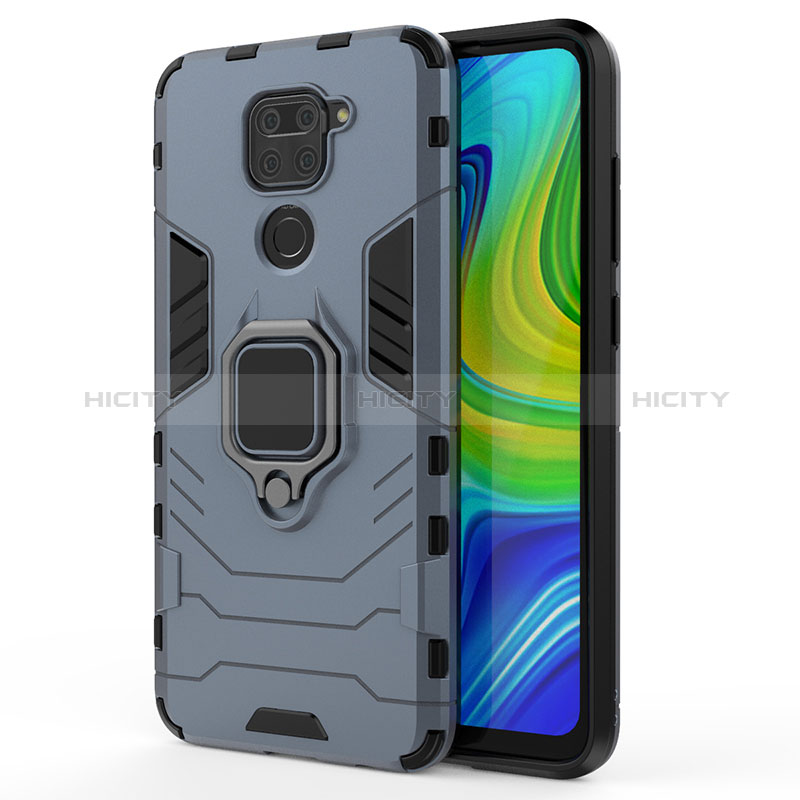 Coque Contour Silicone et Plastique Housse Etui Mat avec Magnetique Support Bague Anneau KC2 pour Xiaomi Redmi Note 9 Plus