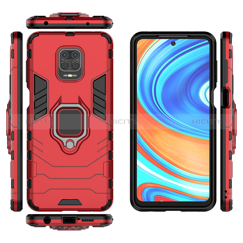 Coque Contour Silicone et Plastique Housse Etui Mat avec Magnetique Support Bague Anneau KC2 pour Xiaomi Redmi Note 9S Plus