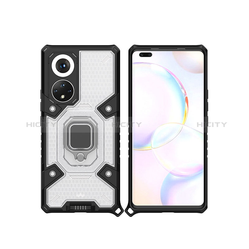 Coque Contour Silicone et Plastique Housse Etui Mat avec Magnetique Support Bague Anneau KC3 pour Huawei Honor 50 Pro 5G Plus