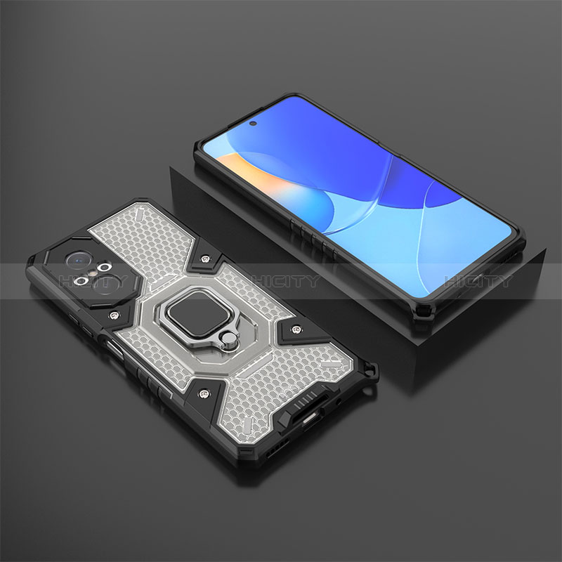 Coque Contour Silicone et Plastique Housse Etui Mat avec Magnetique Support Bague Anneau KC3 pour Huawei Honor 50 SE 5G Plus